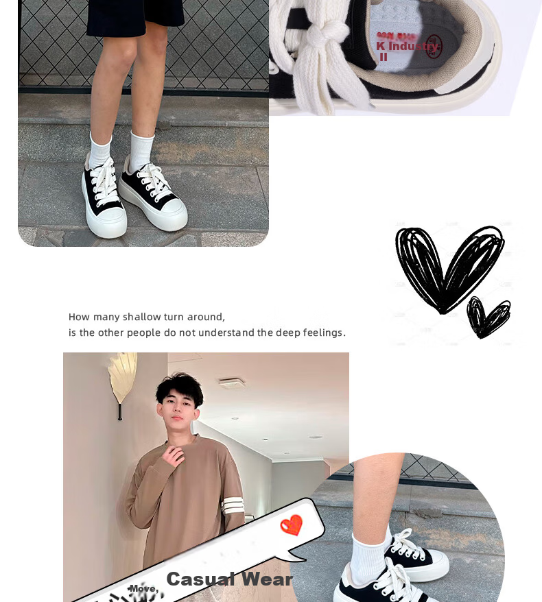Global Black Canvas Shoes Men Spring Summer 2026 New Thick Sole Height Increasing Casual Sports Sneakers Men Couples White Shoes 6
