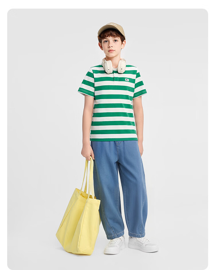 Balabala [balaOne] Boys' Denim Jeans Children's Pants 2026 Summer Long Pants Curved Blade Style 4