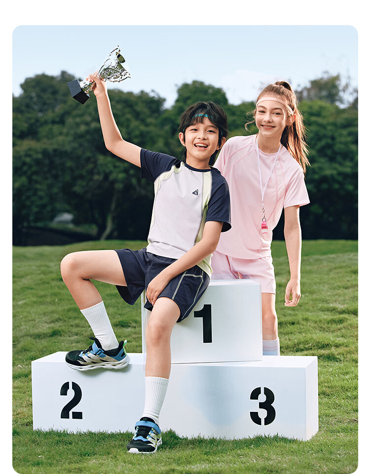Balabala Kids Boys Short Sleeve Set Girls Two-Piece T-Shirt 2026 New Summer Quick-Dry Sports Pants Cooling 25