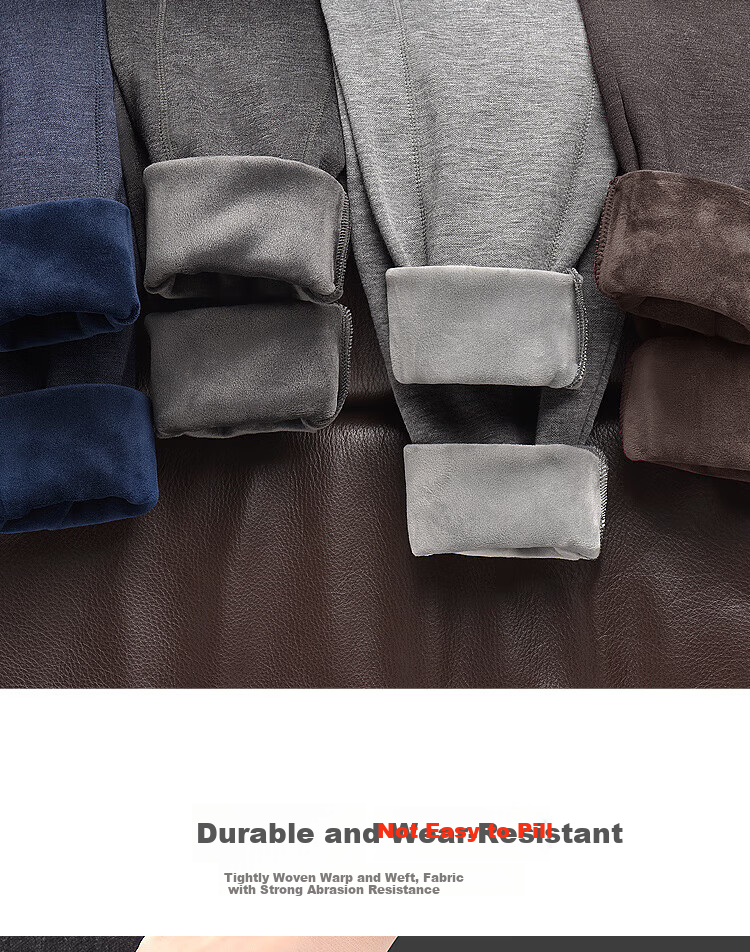 Pierre Cardin Men's Thermal Pants Wool Silk Knee Protection Fleece Lined Thickened Cotton Autumn Long Johns Northeast Cold-Resistant Underwear 7