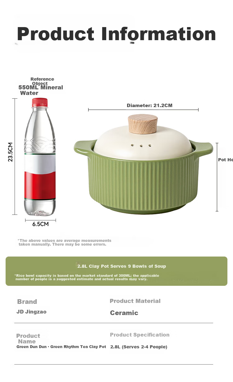 JD Jingzao Clay Pot Soup Cooker Household Stew Pot Compatible with Gas Stove Open Flame 2