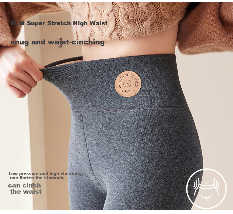 Mianshuran Northeast Extra Thick Winter Lambswool Lining Cotton Fleece Thermal Leggings for Women Plus Size Warm Pants 8