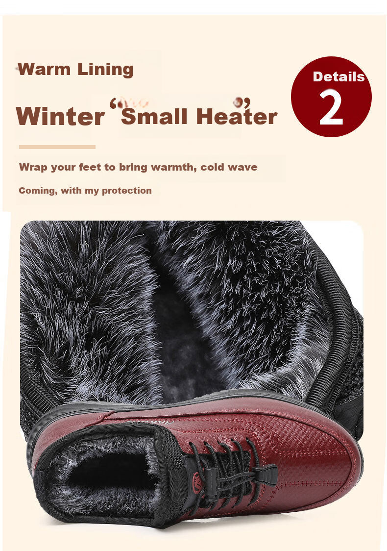 Anglerfish Old Beijing Women's Cloth Shoes Cotton Shoes Winter Warm Fleece Thickened Cotton Boots Casual Mom Shoes A8005 Red 35 11