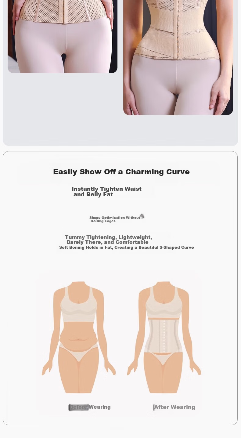 Langsha Thin Double-Layer Compression Waist Slimming Belt Women's Strong Postpartum Waist Trainer Tummy Control Waist Cincher 5
