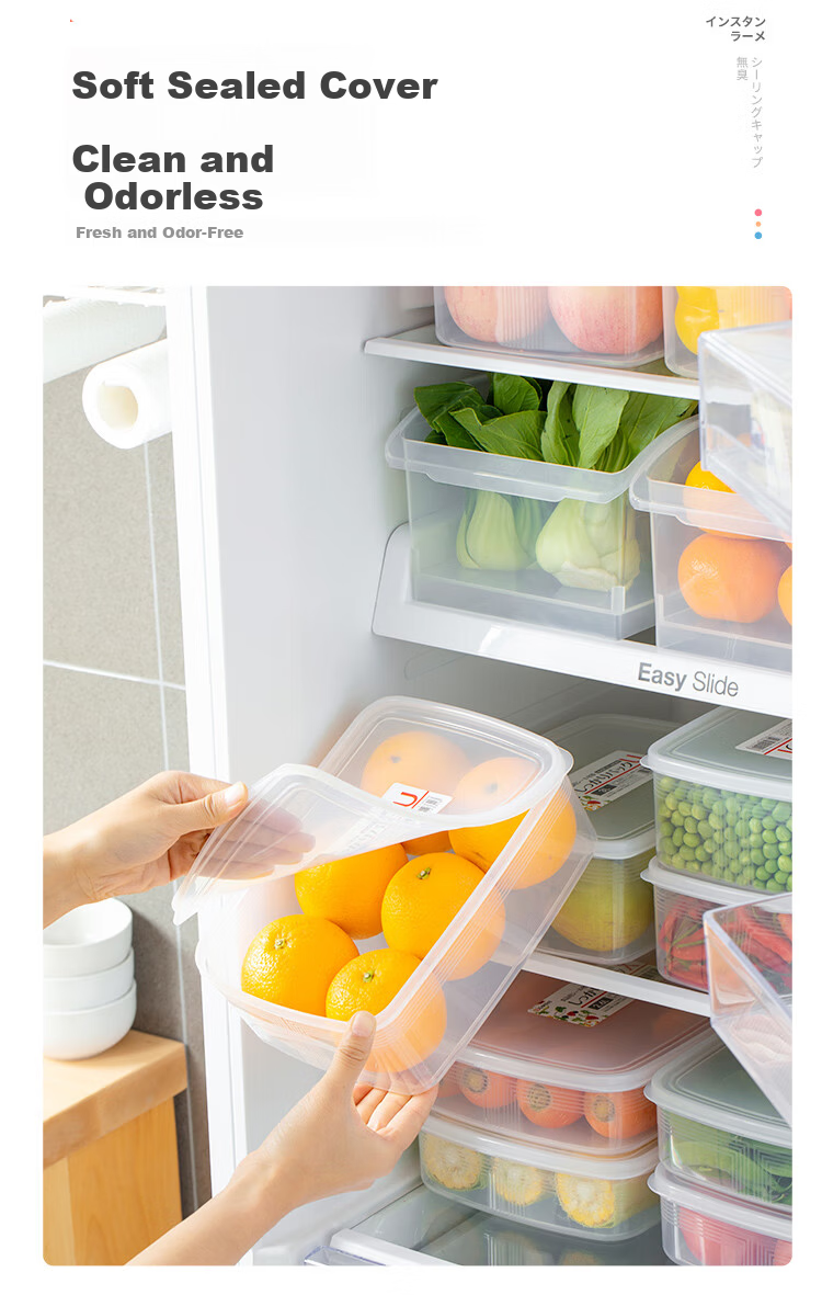 Daisy Leaf Japanese Style Freezer Meat Storage Box Fresh-Keeping Sealed Antibacterial Container 5
