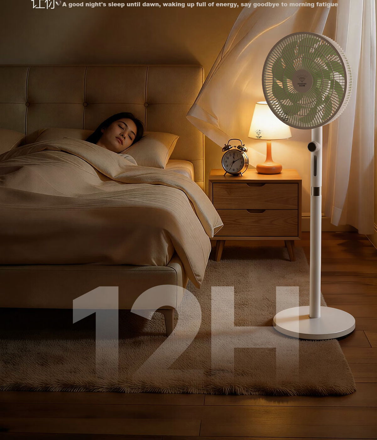 DIAMOND Home Energy-Saving Pedestal Fan [Level 1 Energy Efficiency + DC Inverter + Pure Copper Brushless Motor] Large Airflow Quiet Standing Fan for Living Room XR 19