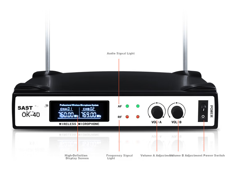 SAST Wireless Microphone System, Dual-Channel UHF Wireless Microphones for Professional Teaching, Performance, Home Karaoke, Meetings, Stage Hosting, And KTV Use 19