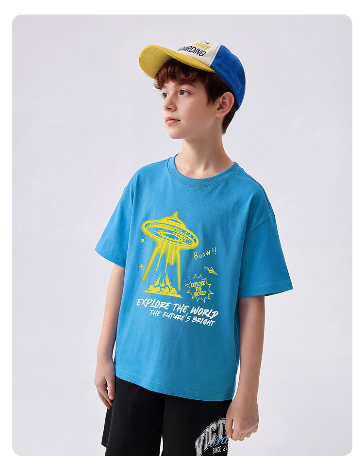 BALABALA Children's Clothing, Boys' Short-Sleeve T-Shirt, 2026 New Summer Style, Quick-Dry Moisture-Wicking Undershirt, Youth Mecha Desig 5