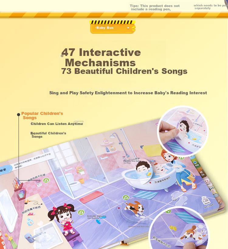 BabyBus Talking Pen Educational Toy for Toddlers 1-3 Years Old Safe Interactive Reading Pen for Kids 7