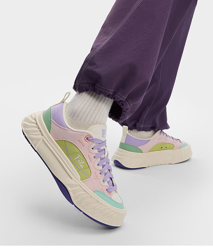 FILA Official Women's Shoes FOSSO 1+ Canvas Shoes 2026 Summer Rock Walking Shoes 1+ Fashion Casual Shoes 37