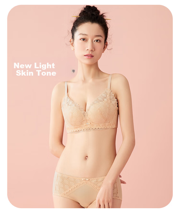 Cosmo Lady Women's Sexy Lace Comfortable Breathable Soft Gel Ring Push-Up Bra Set Gift 2B25A3 55