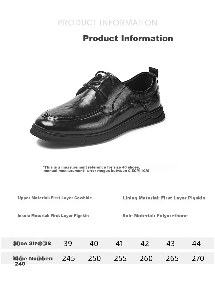 Aokang Men's Spring Autumn New Casual Leather Shoes Soft Sole Comfortable Dad Shoes Commuting Single Shoes Men's Work Leather Shoes MT 8