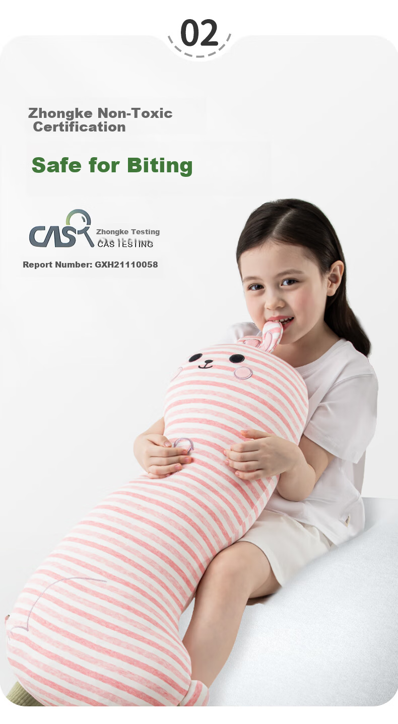 Legua Children's Sleeping Body Pillow Long Smile Rabbit Plush Side Sleep Leg Hug Pillow Kids Gift 7