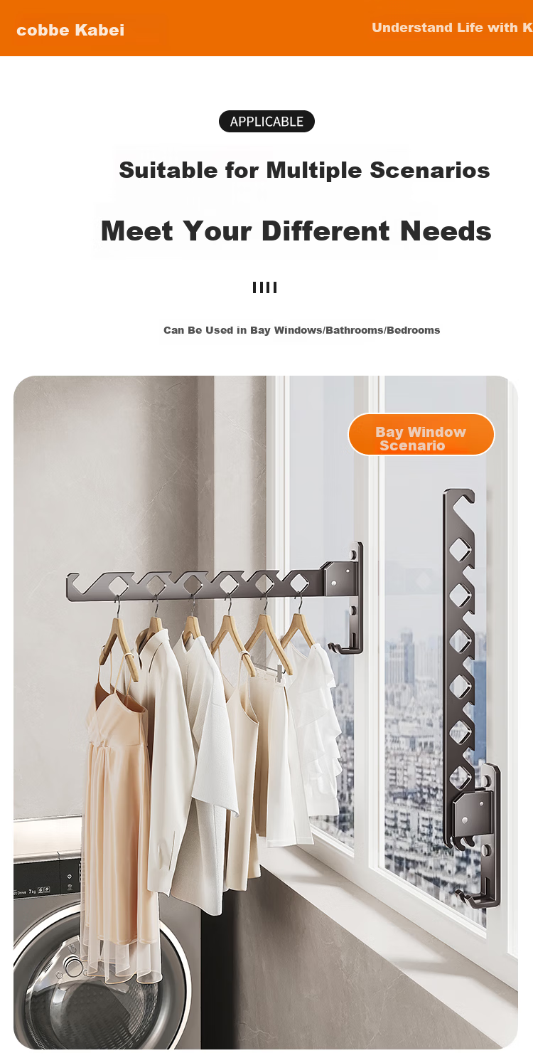 Cobbe Washing Machine Hidden Clothes Drying Rack, Retractable Folding Pull-Out Drying Rack, Clothes Drying Gadget with Optional Panel 4