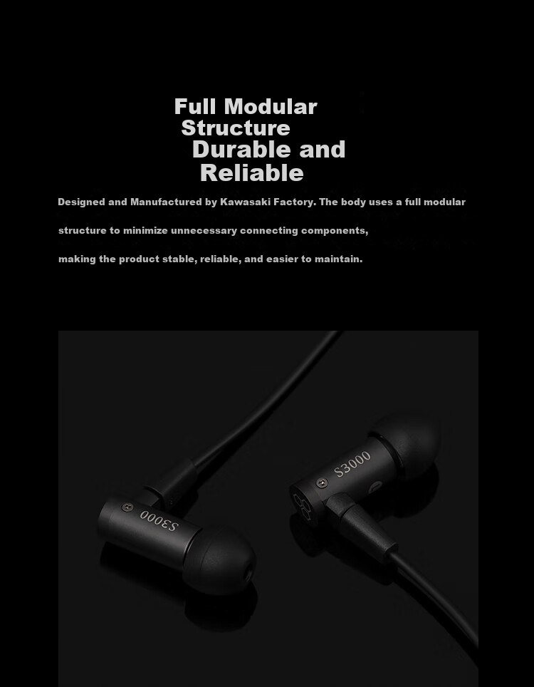 FINAL S3000 Full-Range Single Balanced Armature Wired In-Ear Earphones Stainless Steel Shell High-Fidelity Sound 2