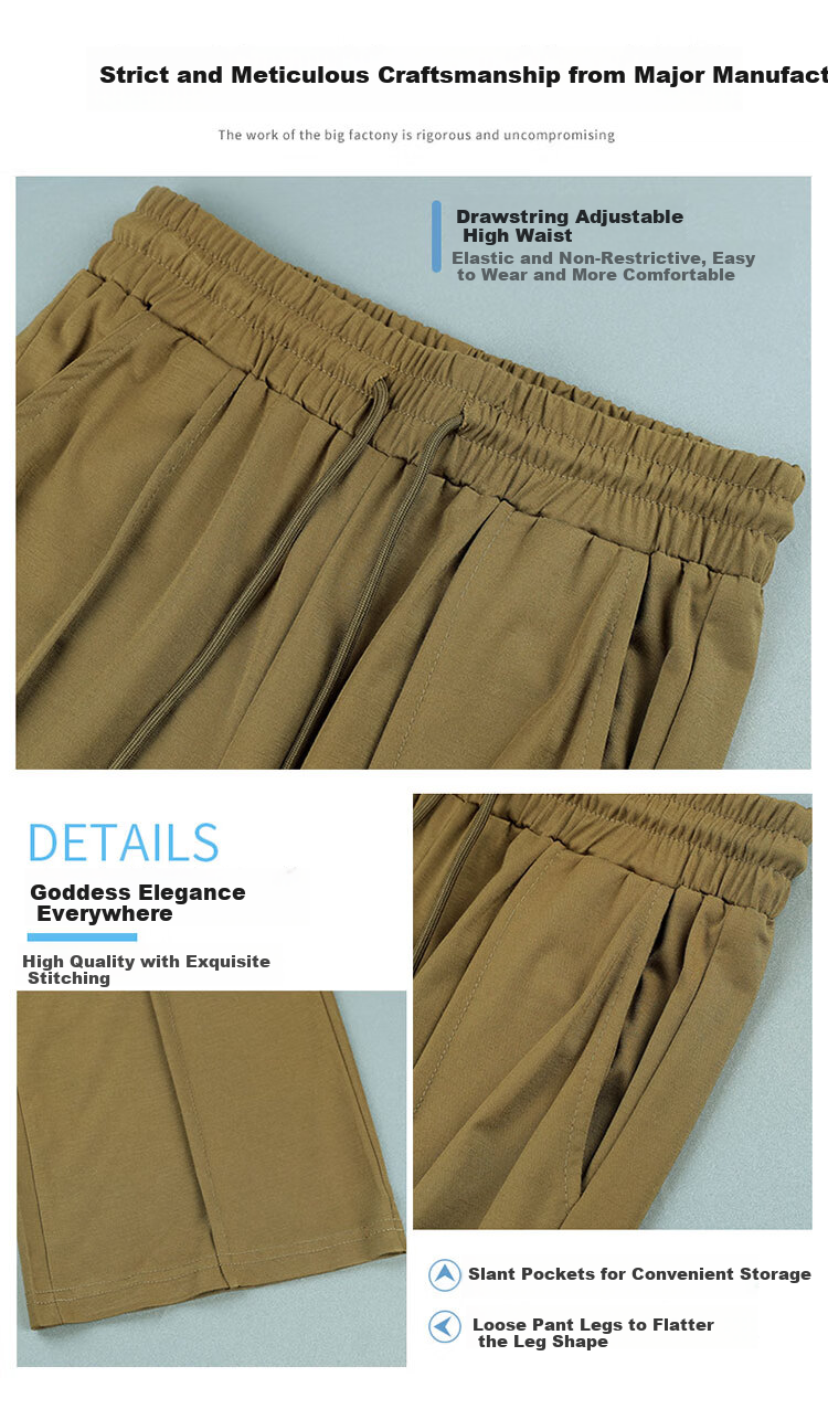 Woodpecker Women's Wide Leg Pants Spring Summer Straight Leg Sports Trousers High Waist Casual Slimming Draped Pants Green 4XL 10