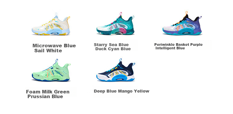 XTEP Kids Boys Mesh Breathable Lace-up Basketball Shoes Starry Blue/Teal Blue Size 38 25
