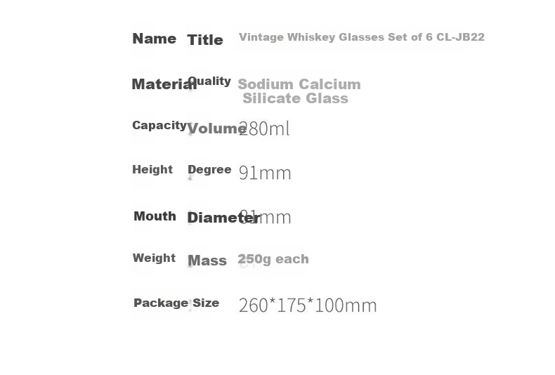 CLITON Thickened Vintage European Style Glass Whiskey Tumblers with Ice Flower Design, Set of 2 6