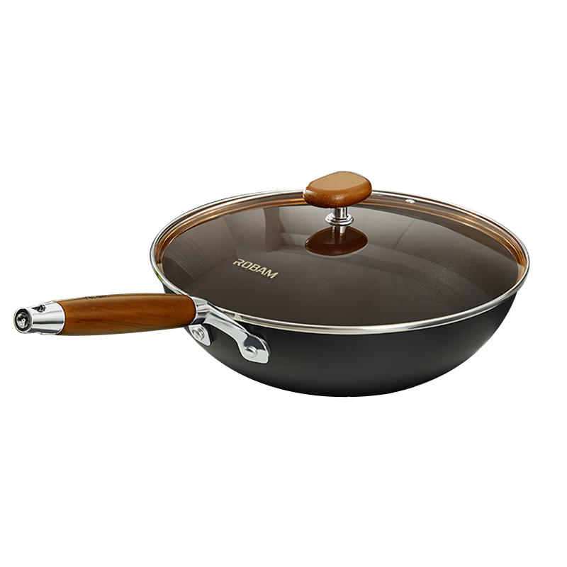 Robam Titanium Pure Titanium Non-Stick Coating Frying Pan Iron Wok Household Gas Stove Special Frying Pan 32CM