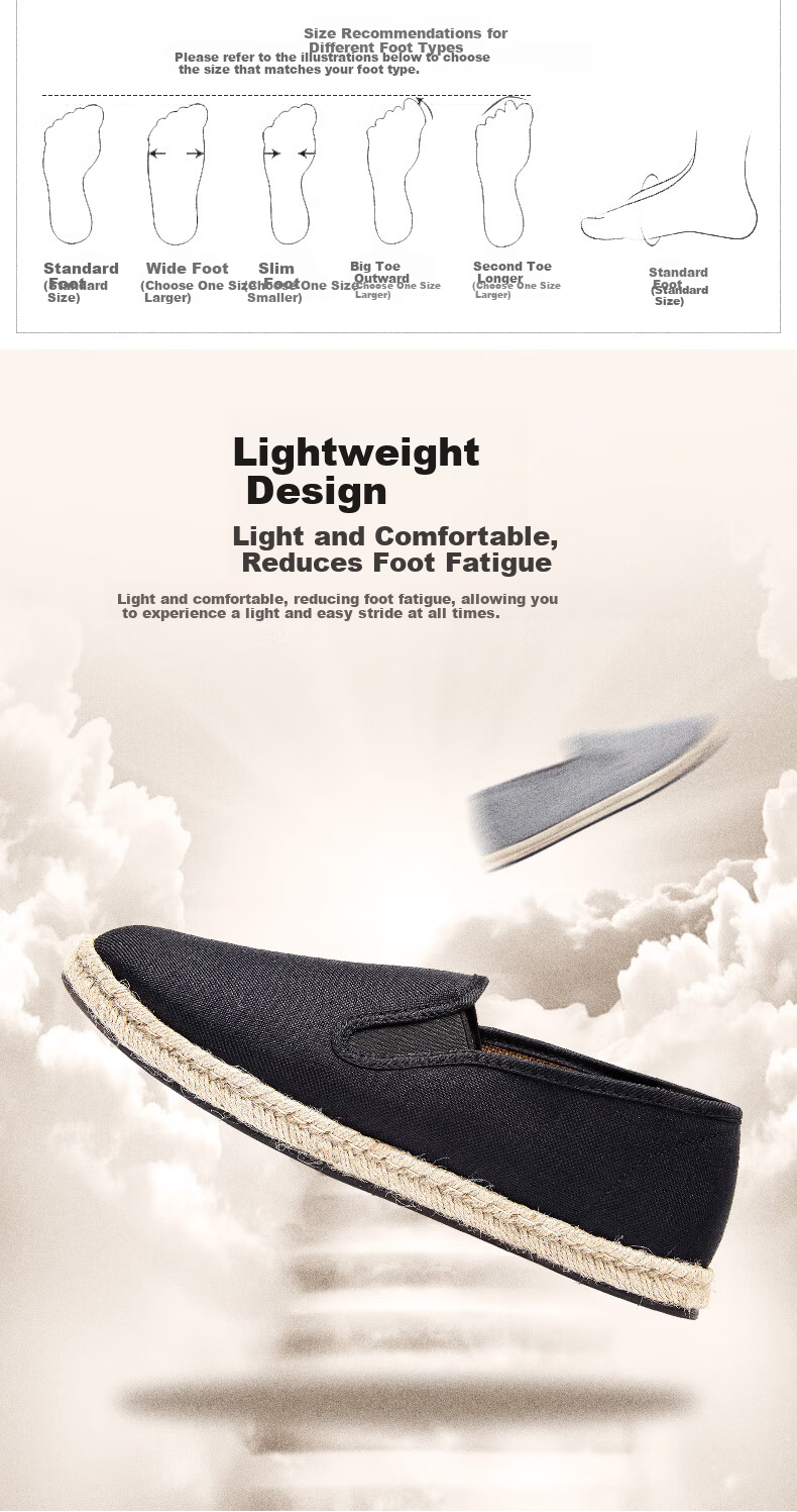 BUS HEYUAN Fisherman Shoes Canvas Shoes Men's Casual Linen Slip-On Old Beijing Cloth Shoes 93X-1027 Black 43 3