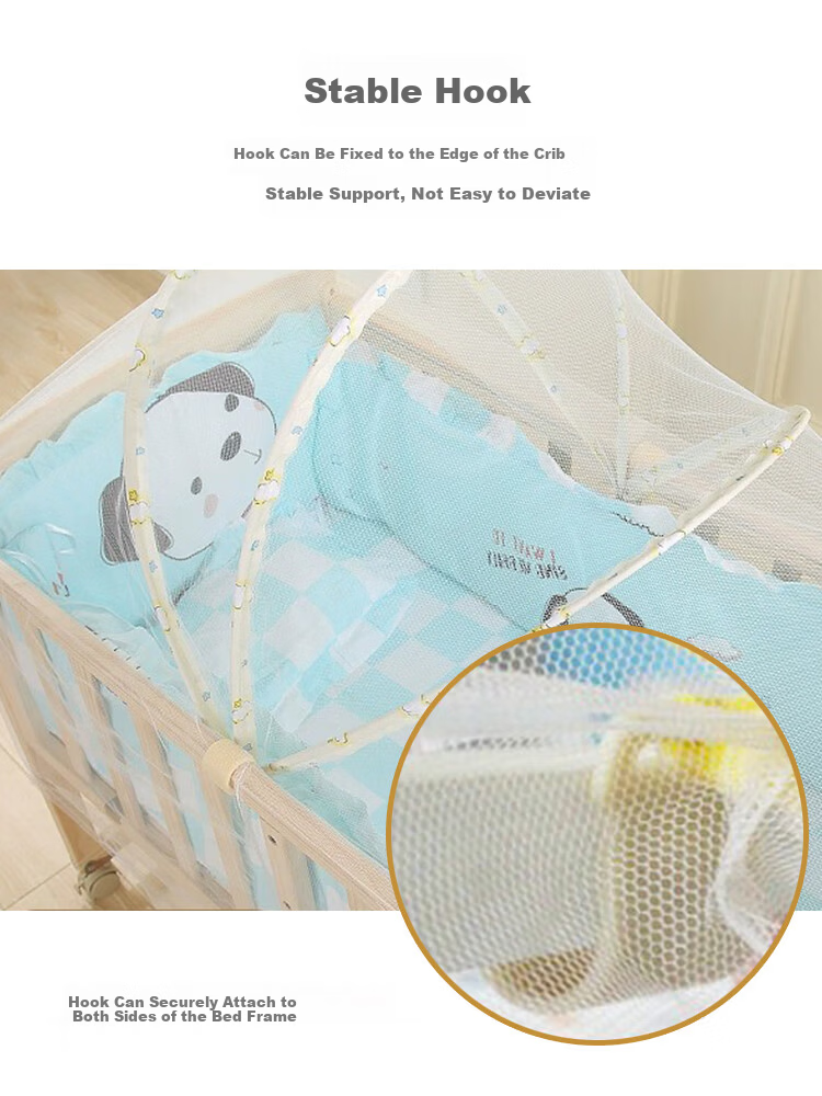 9i9 Baby Crib Mosquito Net Cover Cradle Bed Mosquito Net Full Coverage No Installation Foldable Universal A67 5
