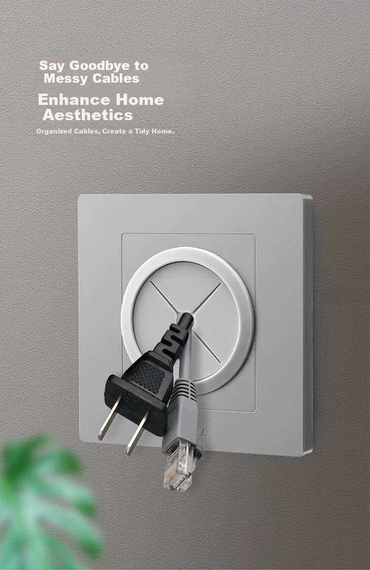 BULL G31 Series Blank Panel with Hole Cover for Cable Entry and Exit G31B104 Starry Gray Switch Socket 2