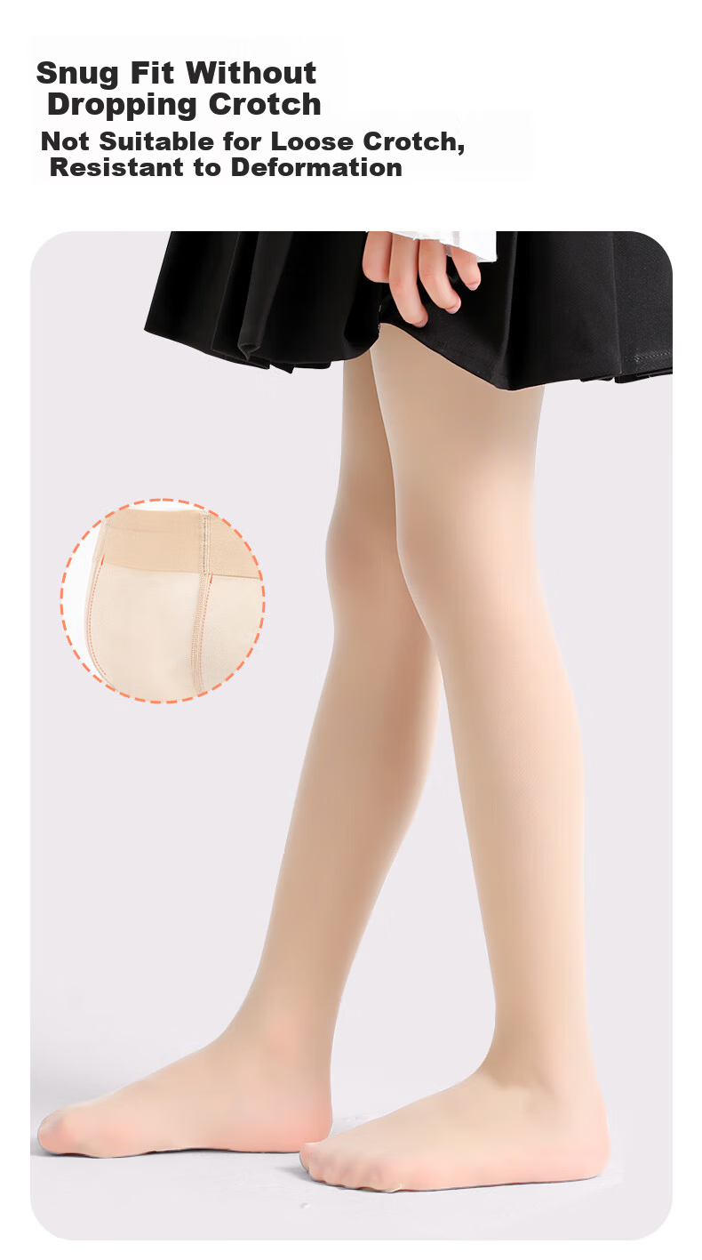 Zhiyouban Children's Thin Skin-Colored Tights Girls Ultra-Thin Nude Effect Spring Autumn White Cat Paw Pantyhose 5