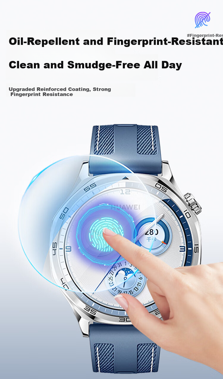MSSM Instant Adhesive Tool 2-Pack for Huawei Watch GT5/4/3 Screen Protector Tempered Glass Film Full Coverage for GT5 46mm 7