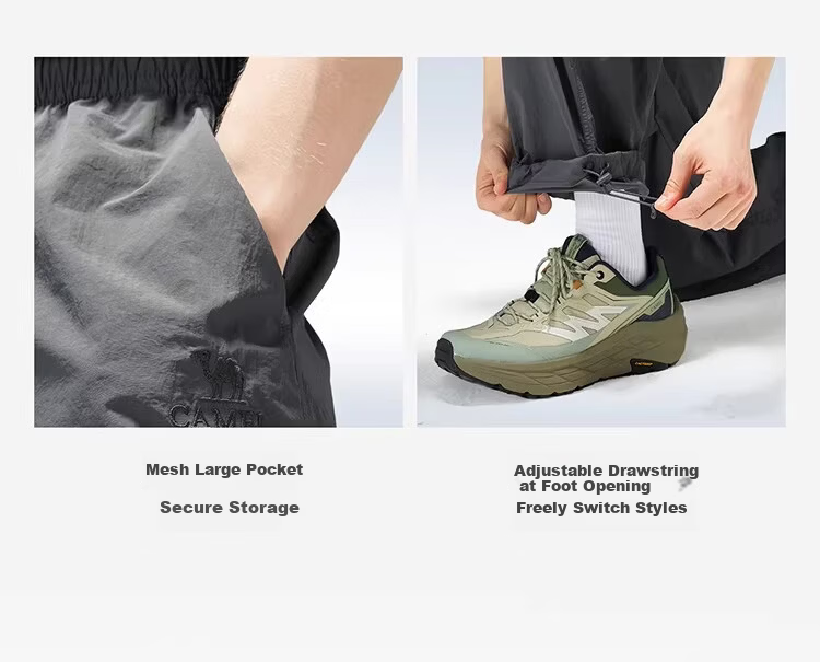 CAMEL [Wang Junkai's Choice] Outdoor Quick-Dry Pants, Spring And Summer Cool Breathable Sun Protection Wide-Leg Trousers, Hiking Paratrooper Pants 13