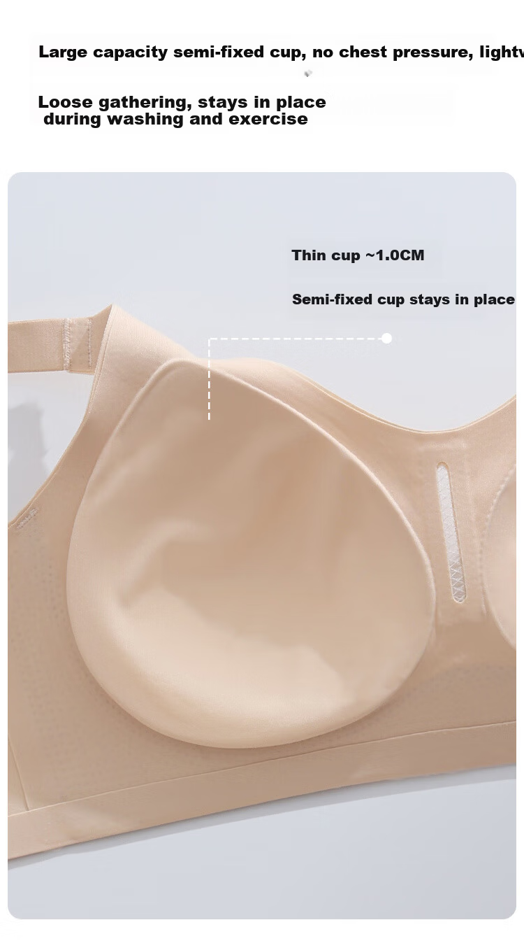 GRACEWELL Seamless Large Bust Minimizing Lift Support Wireless Push-Up Sports Bra Thin 7