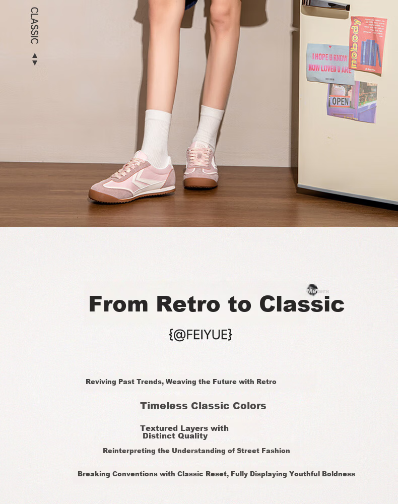 Feiyue Official Women's Sneakers 2026 Spring New Casual Breathable Shoes Pink Beige Size 38 2