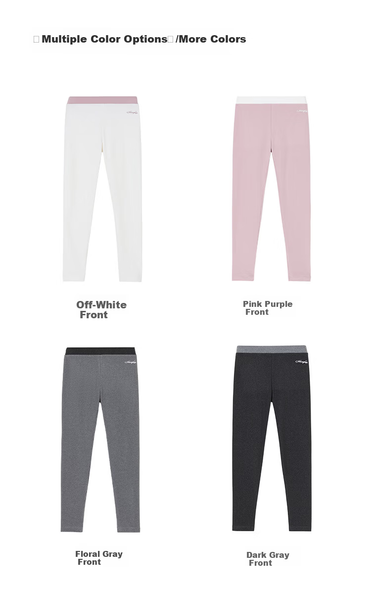 Navigare Girls' Leggings Children's Yoga Pants Kids' Sports Stretch Long Pants Color-Block Waistband Pink Purple Size 120 8