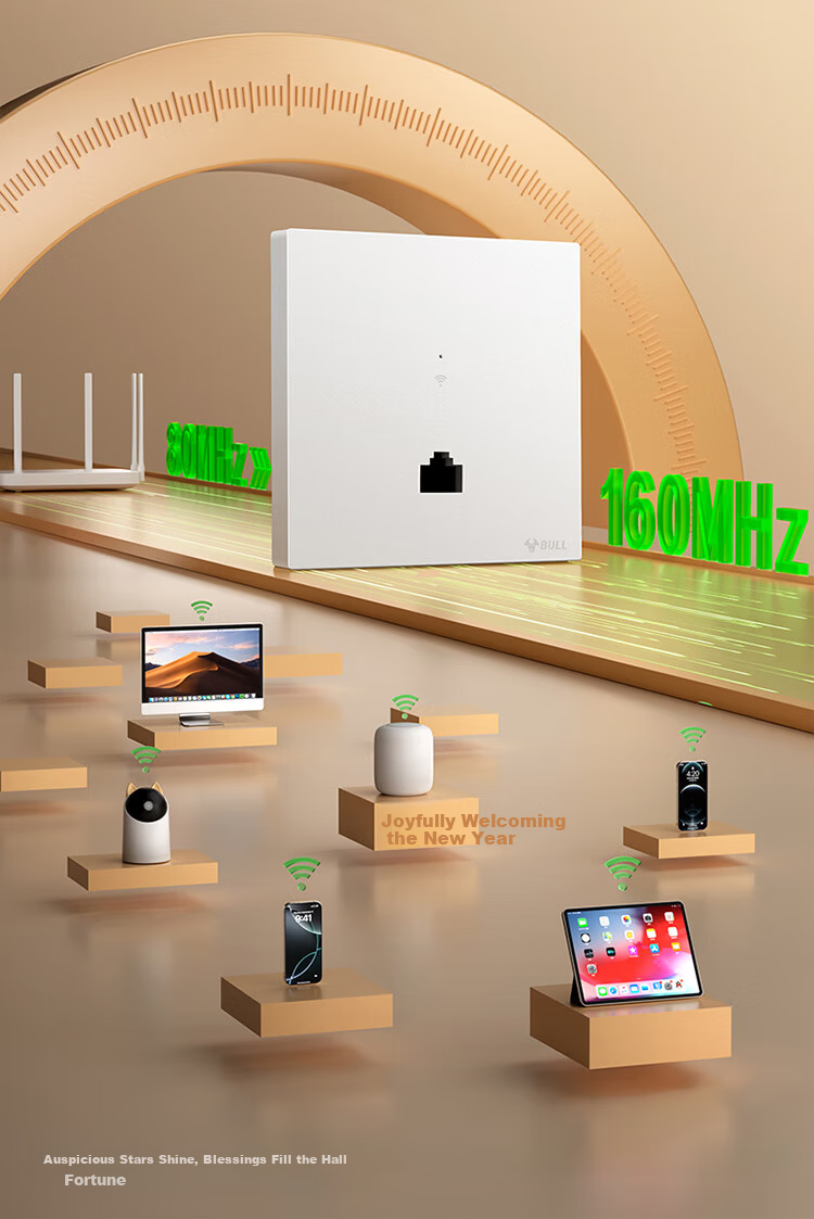 BULL Wall AP Wireless WIFI Socket Computer Network Router GTW04A Frost White Panel (Requires Socket) 16