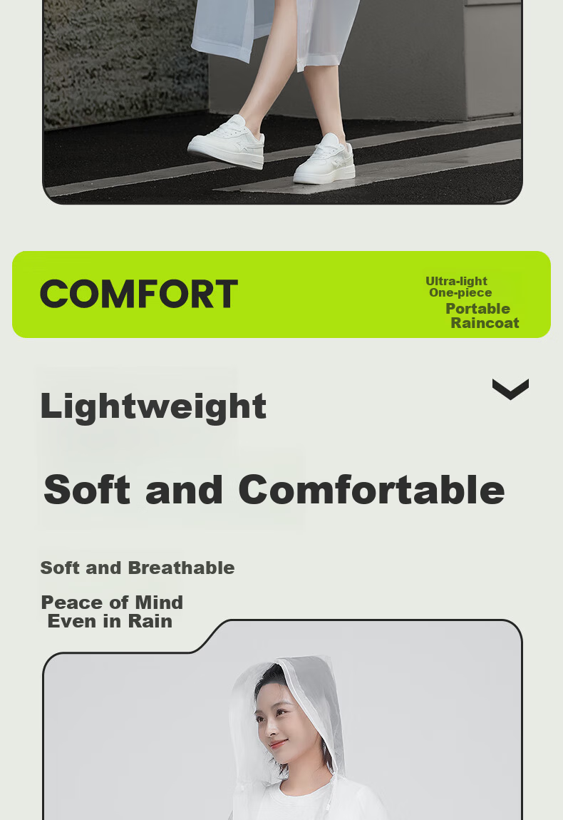 Qihaiqiu Disposable Raincoat Thickened Large Portable Cycling Mountaineering Travel Long Hooded Rain Poncho 1 Piece 7