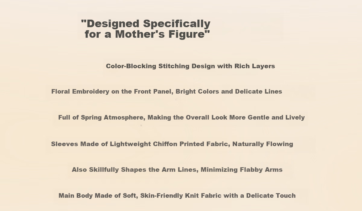 Yuzhaolin Summer Middle-Aged and Elderly Women's Mid-Sleeve Knitted Chiffon T-Shirt for Moms Age 40-50 Y52T160 1