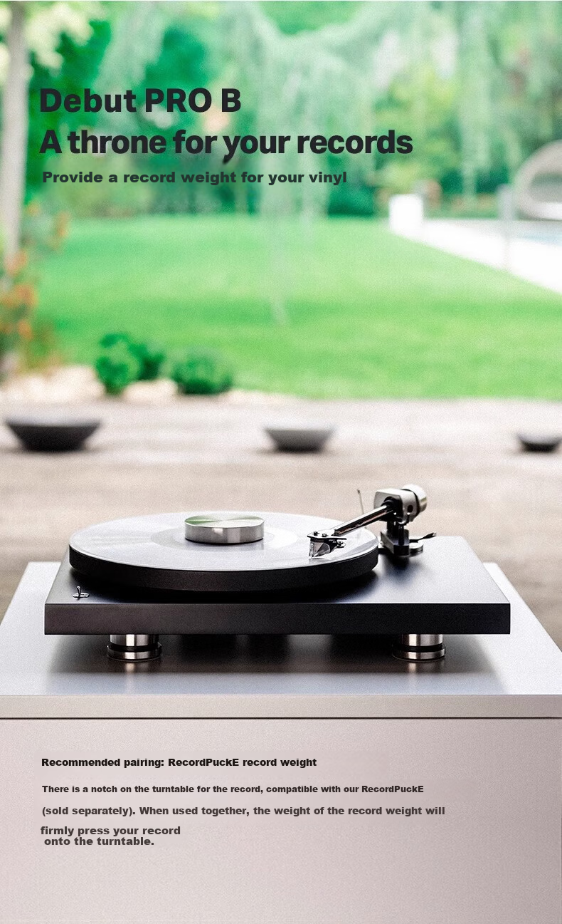 Pro-Ject Debut Pro B Vinyl Turntable Black - Austrian Original Imported Home Record Player 13