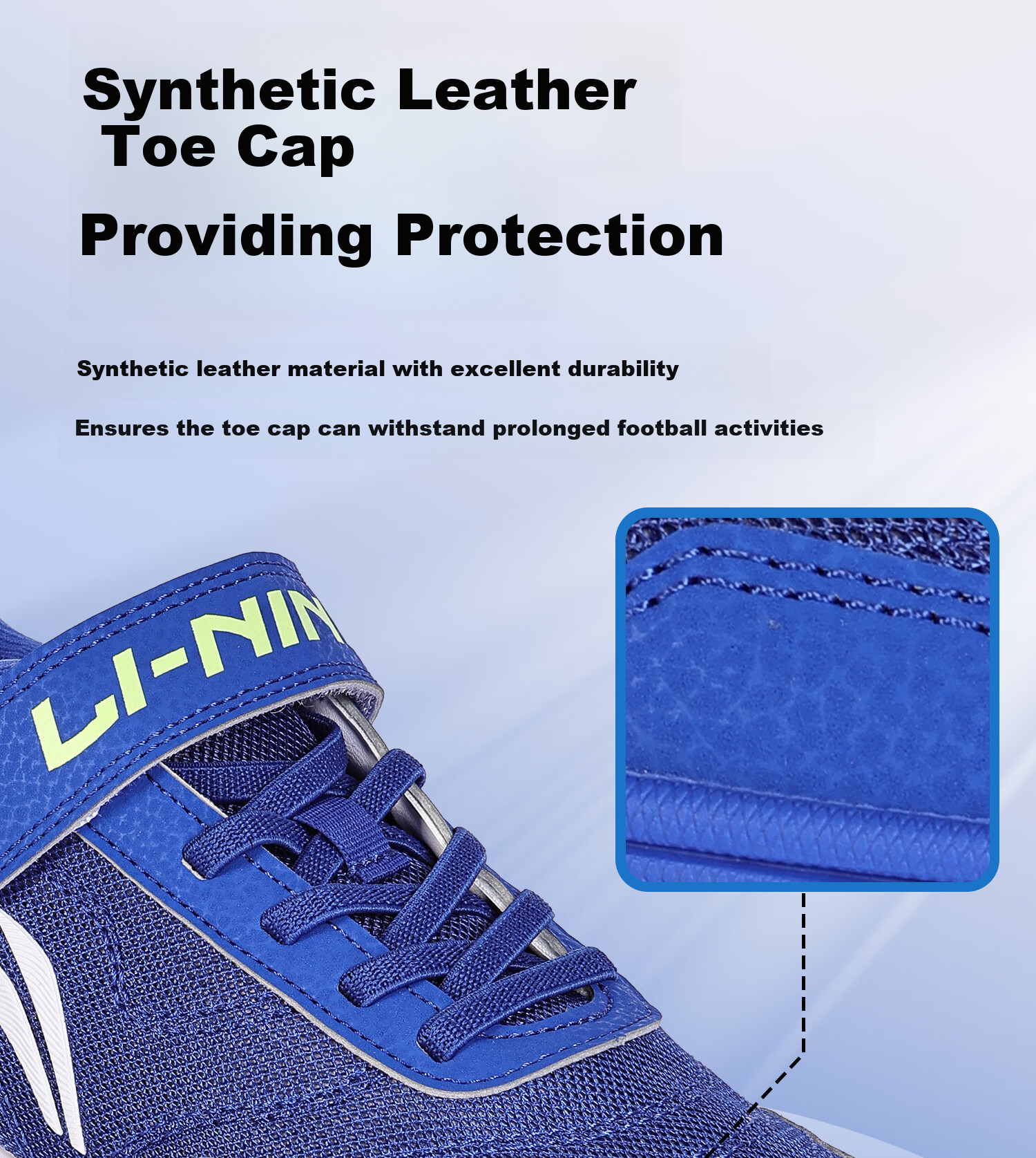 Li-Ning Kids Soccer Shoes TF Turf Studs for Elementary Students 6-12 Years Old, Breathable Mesh, Magic Tape, No Laces, Professional Football Shoes Size 39 10