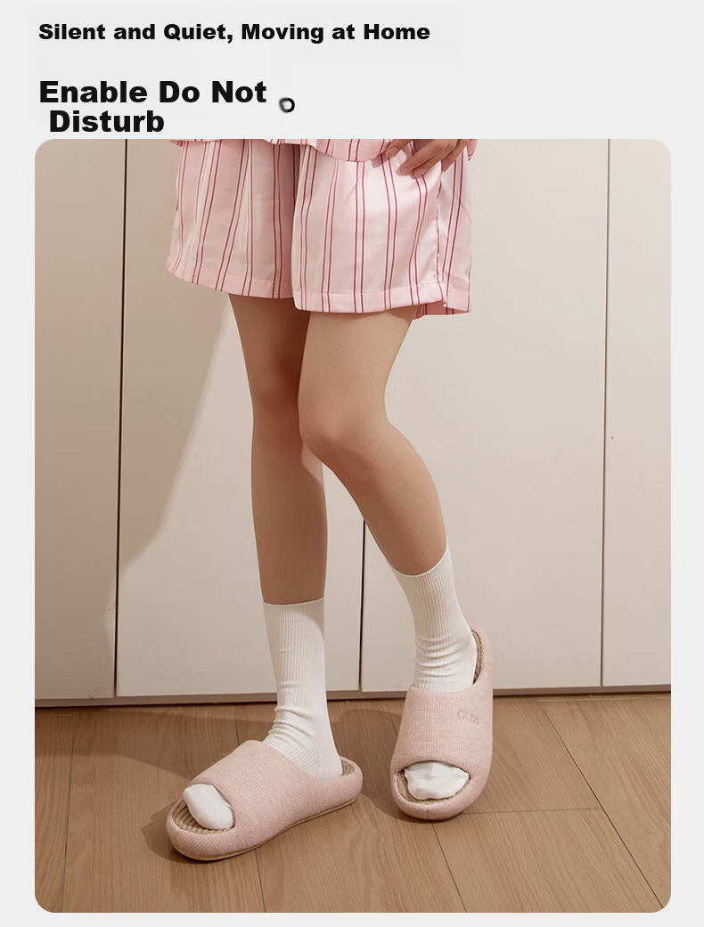 Puxiya Linen Slippers Women Indoor Home Non-Slip Odor-Resistant Bedroom Unisex Cotton Linen Slippers Pink Size 36-37 6