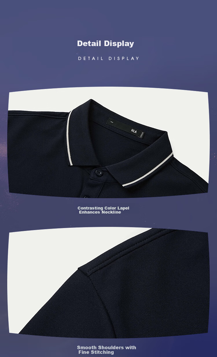 HLAHLA Men's Short Sleeve Polo Shirt Three-Body Collaboration Series Cool Quick-Dry Summer Short Sleeve 17