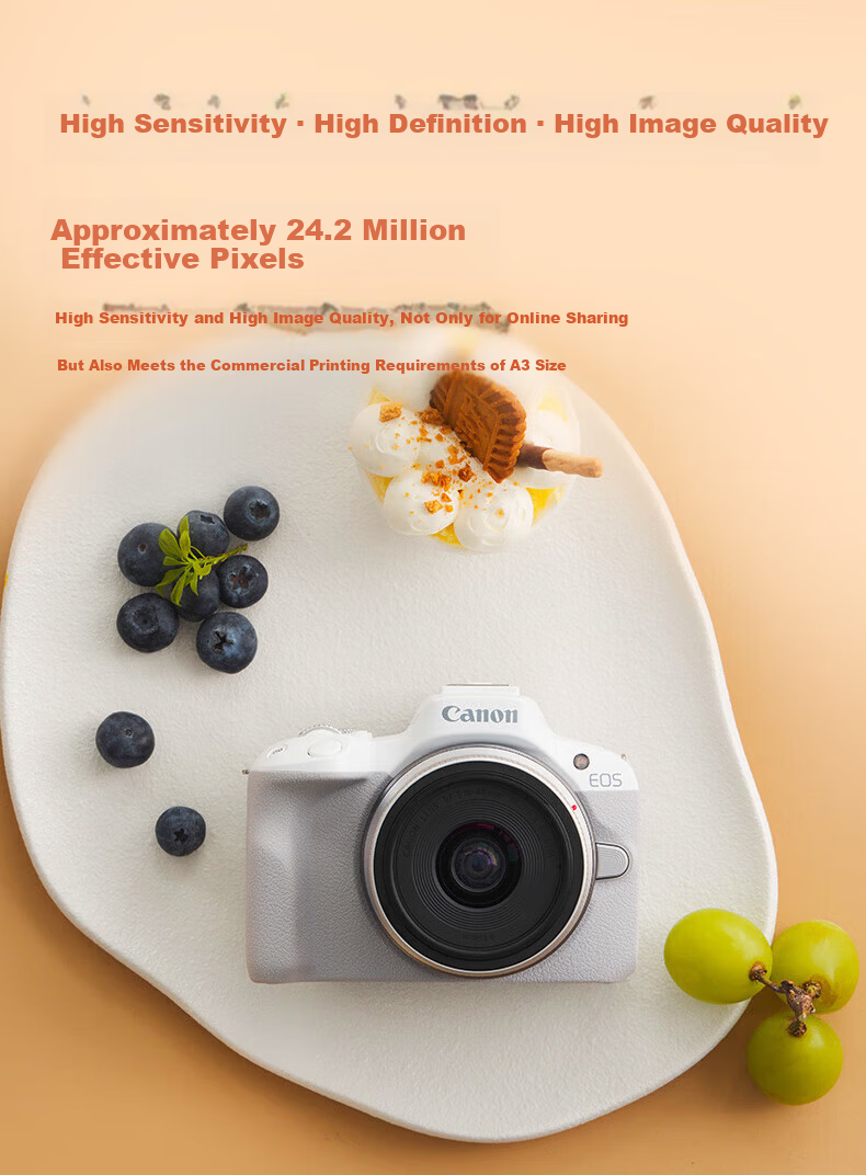 Canon R50 Entry-Level Mirrorless Camera Vlog Shooting 4K Video Selfie Half-Frame APS-C Student Travel Home Street Photography Kit 4