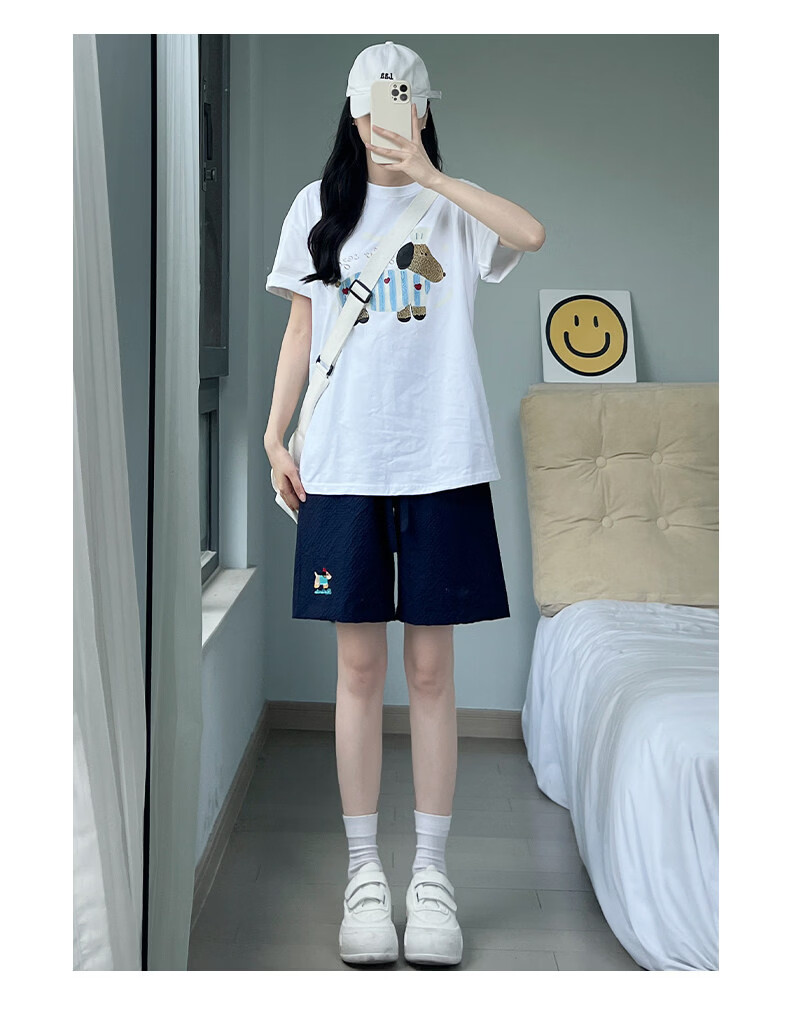Langsha Women's Summer Thin Embroidered High-Waist Quick-Dry American Style Sports Shorts Beach Mid-Length Pants 18