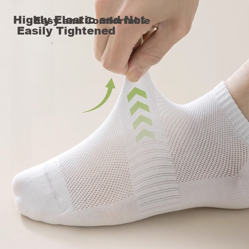 LangSha Spring Summer New Men's Socks Pure Cotton 5A Antibacterial Odor-Resistant Comfortable Mesh Breathable Ankle Socks
