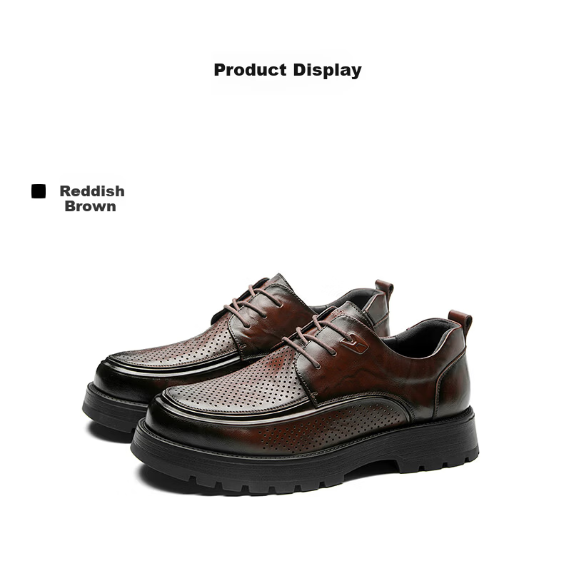 HLA Men's Business Casual Height Increasing Breathable Work Shoes HAAGZM2DBI044 Black Size 38 17