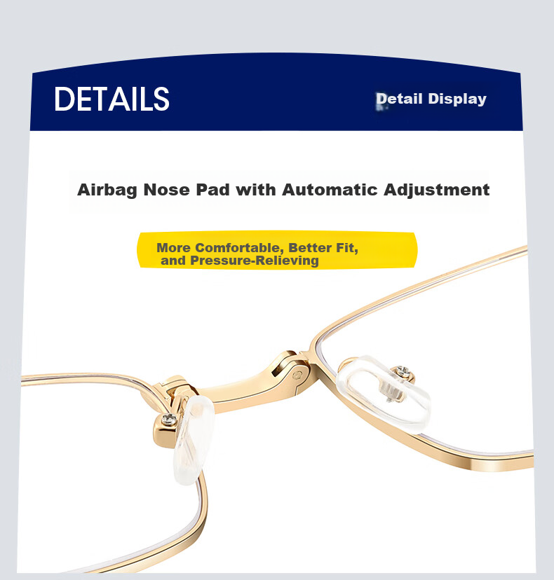HLA Unisex Reading Glasses HD Blue Light Blocking Portable Folding Elderly Presbyopic Glasses Elegant Gold 9