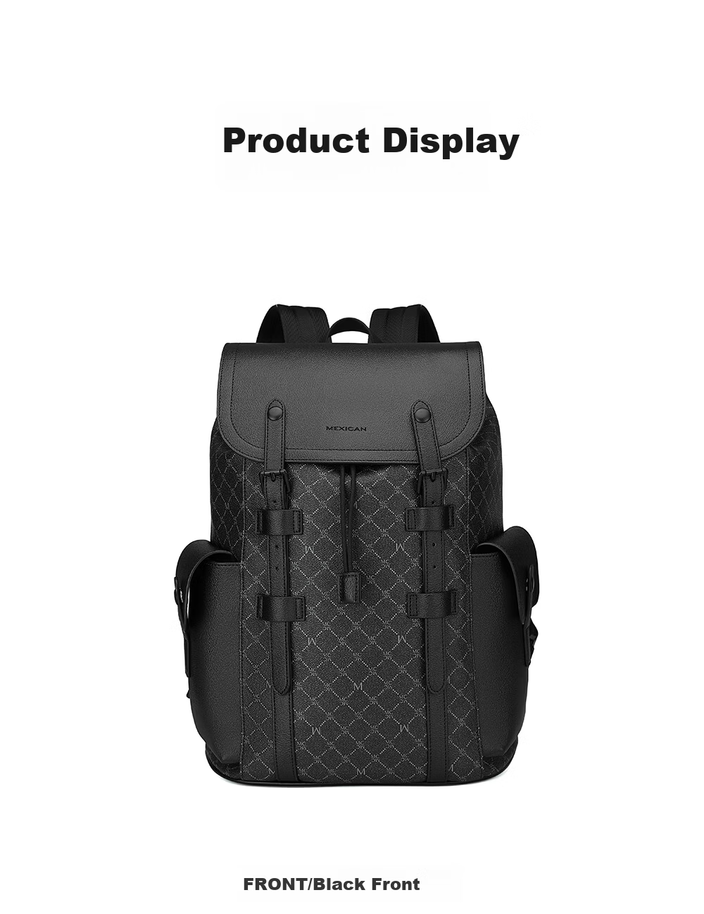MEXICAN Men's Large Capacity Backpack Casual Travel Laptop Bag Business Lightweight Luxury High-End Stylish Tourism Backpack 17