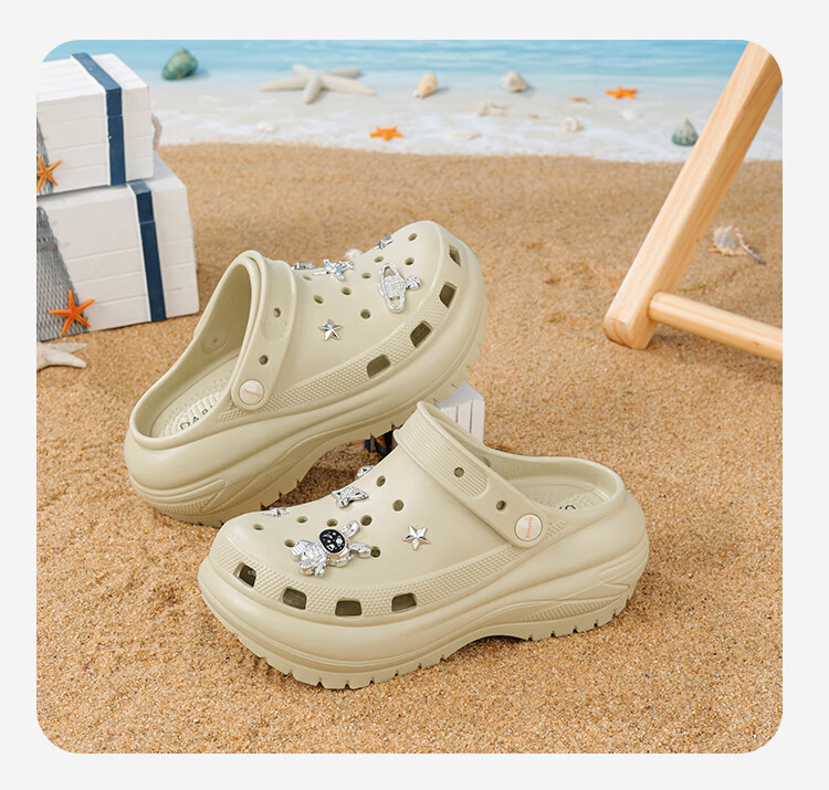 DAPHNE Women's Cloud Hole Shoes 2026 New Summer Soft Sole Thick Sole Height Increasing Casual Sandals 24