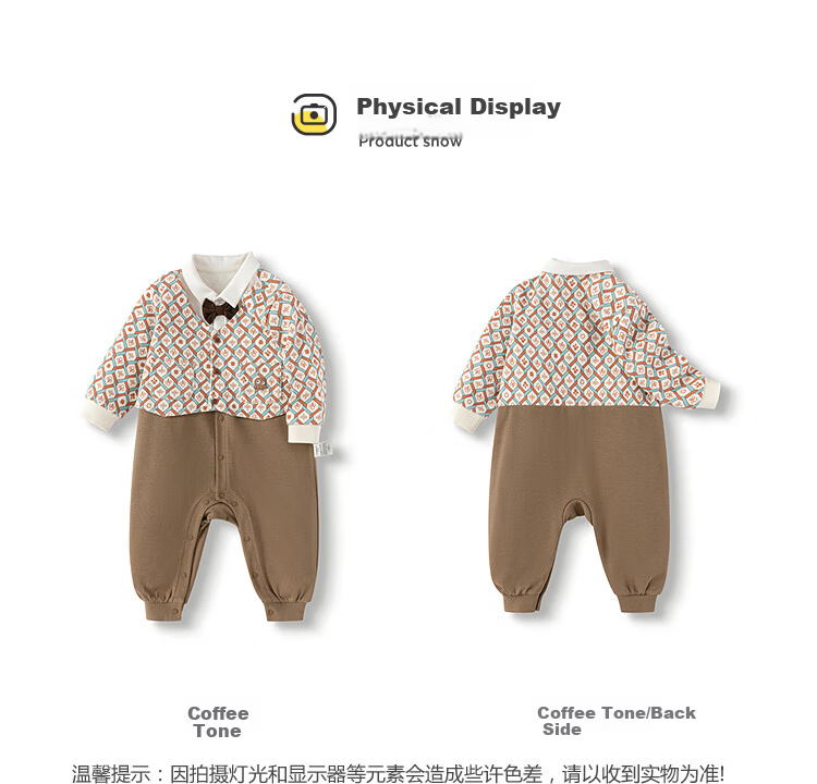 Balabala Baby Girls' Romper Cute Playful Faux Two-Piece Strap Design Infant Jumpsuit 12
