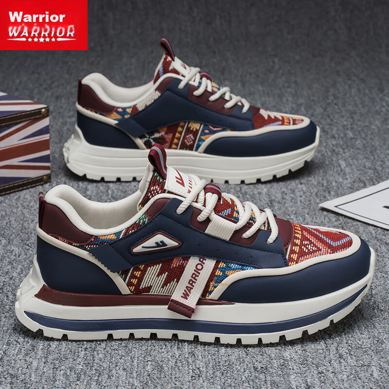 Warrior Men's Sneakers 2025 Summer New Sports Casual Shoes Versatile Thick Sole Height Increasing Shoes for Men Beige Color 39