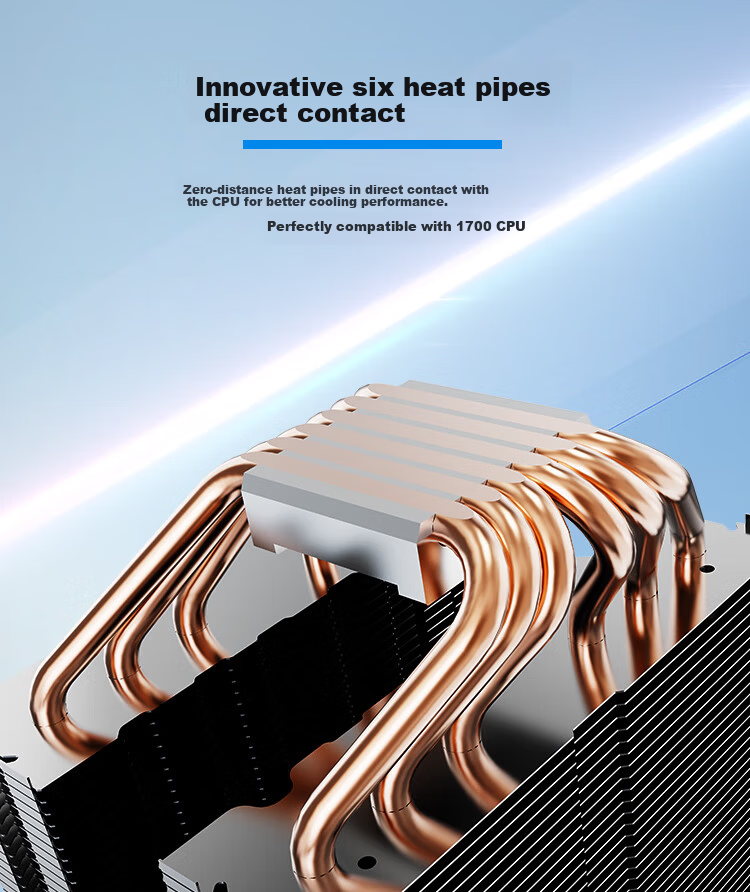 SUPER FLOWER VORTEX600 Black Inverse Gravity 6-Heatpipe Dual Tower Air Cooler High-Performance Fan 5