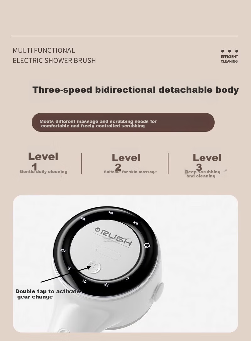 Tingjian Shiguang Electric Bath Brush Automatic Back Scrubber Smart Exfoliating Machine with 5 Brush Heads 5